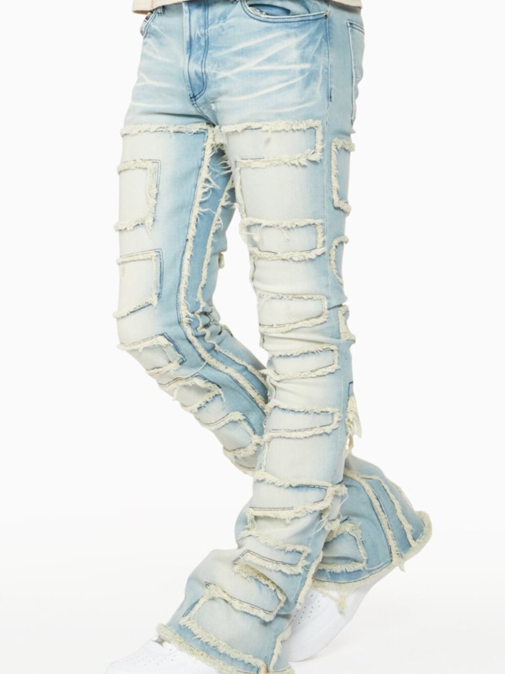 Rockstar Original shake light blue stacked flare jean